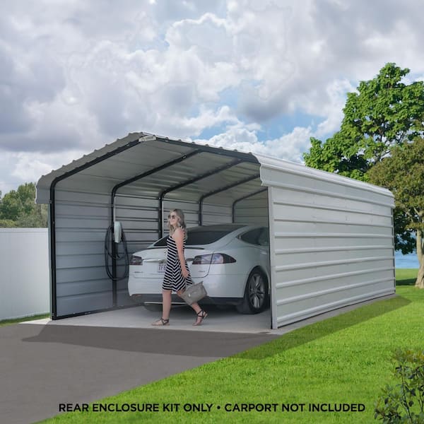 Arrow 12 ft. W x 7 ft. H Eggshell Galvanized Steel Rear Wall