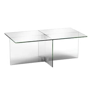 24 in. Clear Rectangle Glass Coffee Table