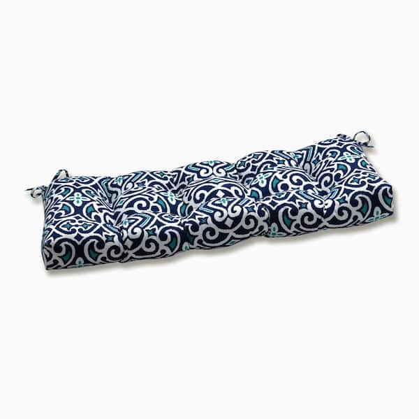 Pillow Perfect Other Rectangular Outdoor Bench Cushion in Blue