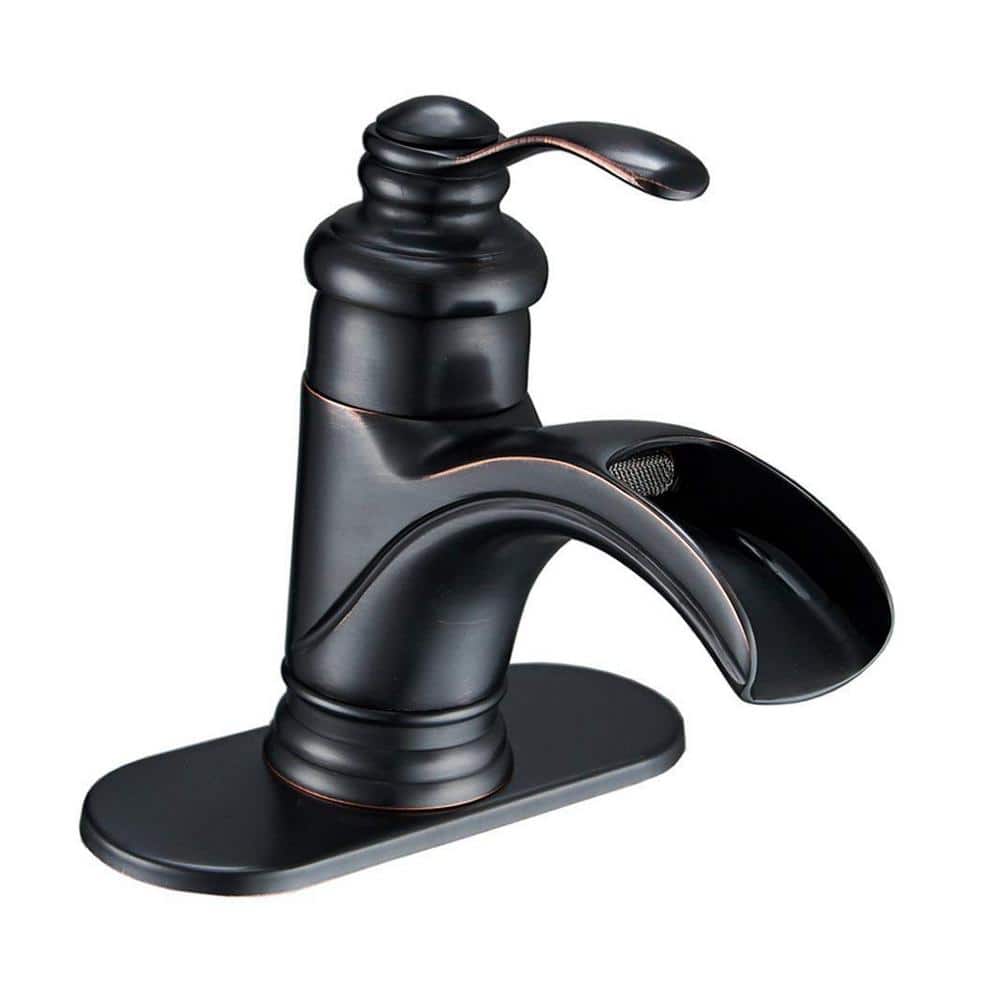 Oil Rubbed Bronze Single Handle Waterfall Bathroom Faucet
