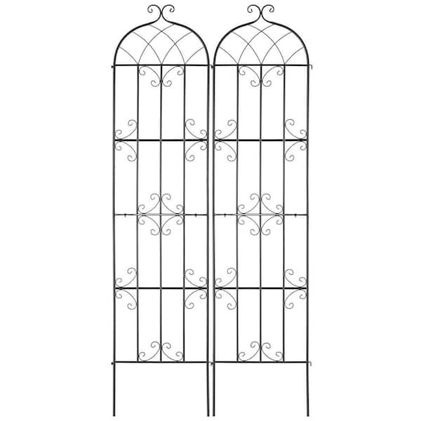 SVOPES Metal Garden Trellis for Climbing Plants, 87 x 20 in., Set of 2, Rust-Resistant Flower Support for Outdoor Use