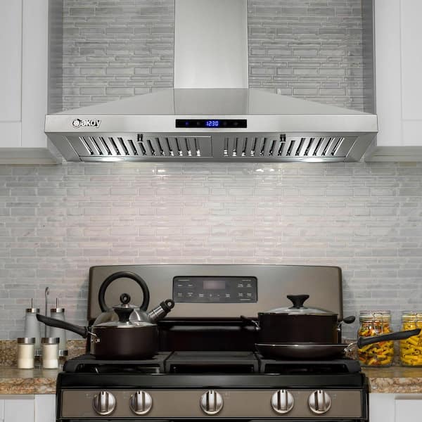 30 in. Convertible Kitchen Wall Mount Range Hood in Stainless Steel with LEDs, Touch Control and Carbon Filters