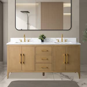 Vanity Art 72 in. W x 22 in. D x 38 in. H Double Sink Bathroom
