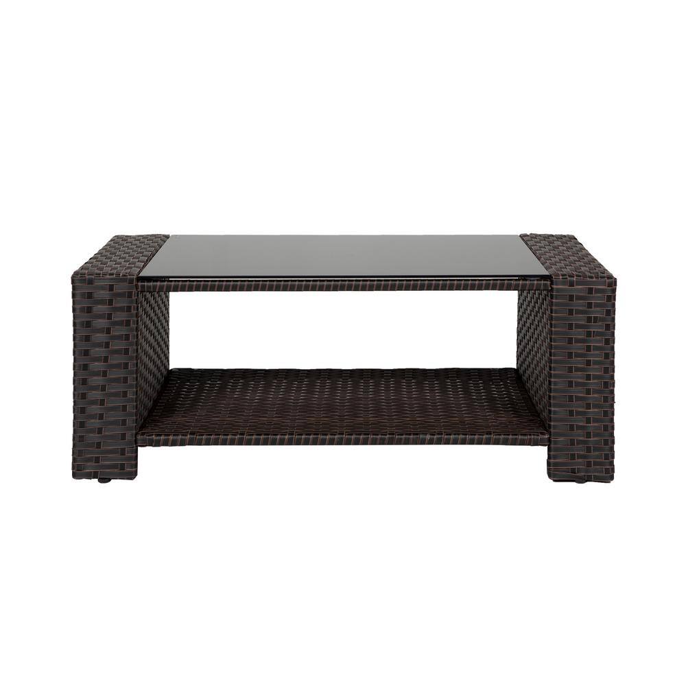 Hudson 4-Piece Dark Brown Wicker Outdoor Patio Set with Beige Cushions