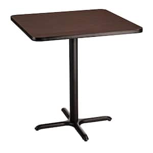 36 in. Square CT Series Mahogany MDF Laminate Top and Metal X-Base, Composite Wood Cafe Table (Seats 4)