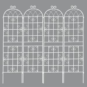 86.7 in. Metal 4-Pack Garden Trellis in White