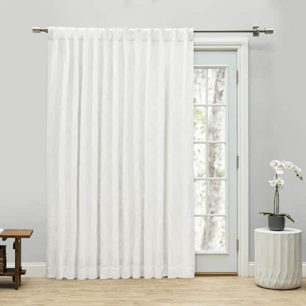 Haven White Polyester Solid 104 in. W x 84in. L Rod Pocket Patio Blackout Curtain (Single Panel)