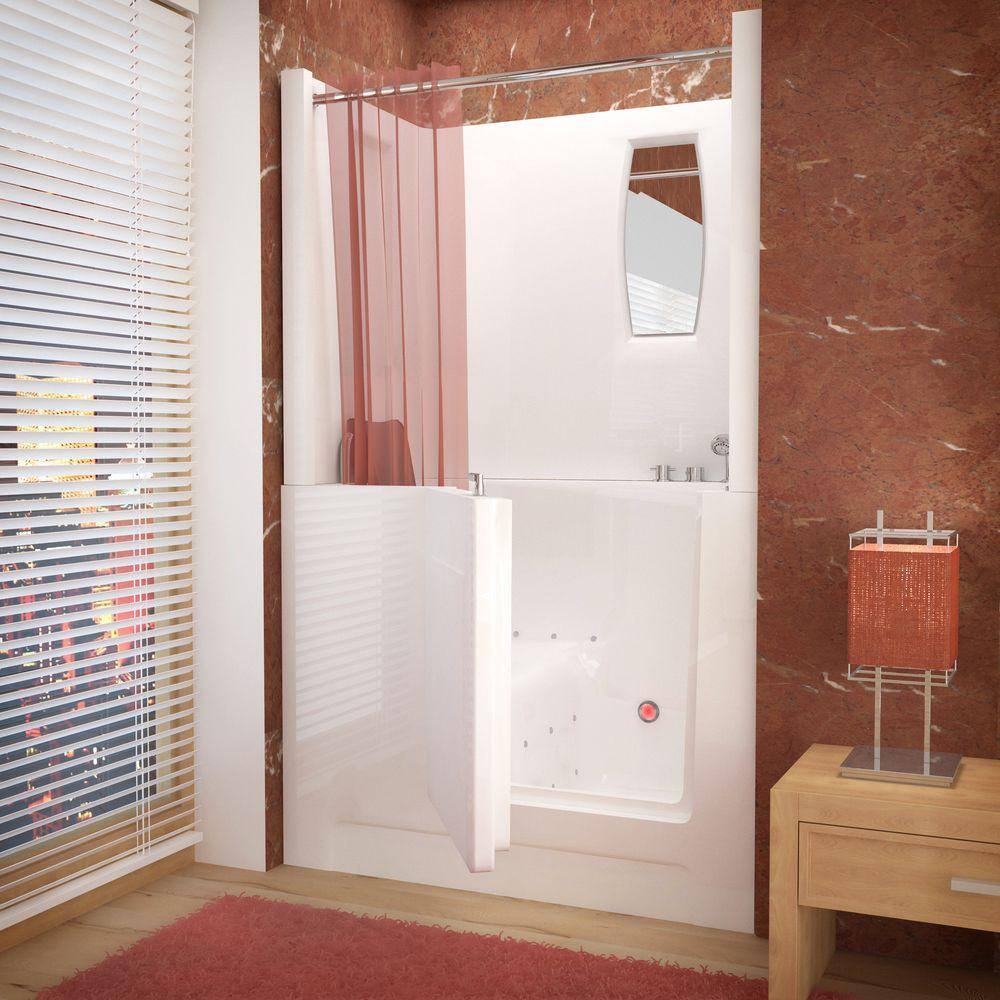 Telluride 47.25'' x 27'' White Acrylic Walk-In Air Bathtub
