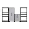 Mlezan Metal Display Cabinet with Acrylic Doors 2 Shelves Counter Height Storage Locker in 15.7D x 31.5W x 35.4H, Black and White