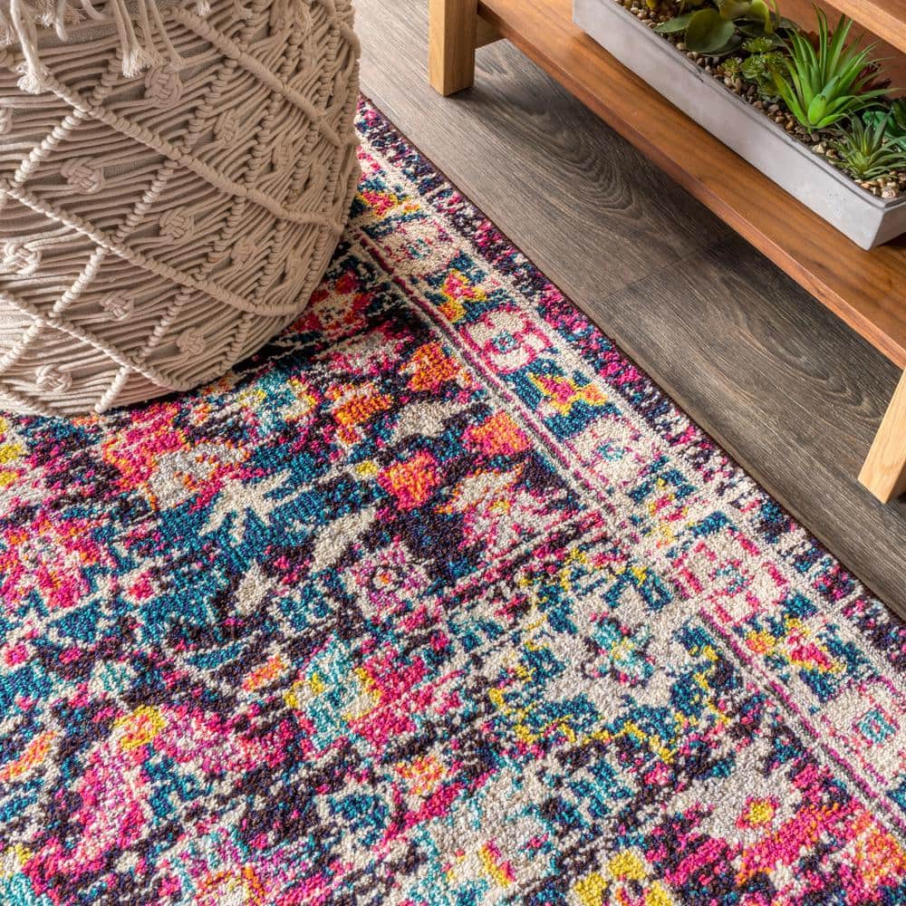 Beige/Multi 8 ft. x 10 ft. Modern Persian Boho Floral Area Rug - thumbnail 8