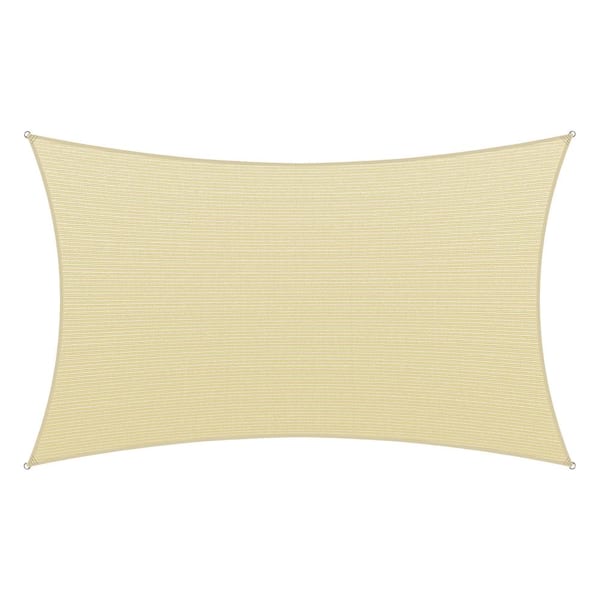 AMGO 12 ft. x 18 ft. Beige Rectangle Shade Sail