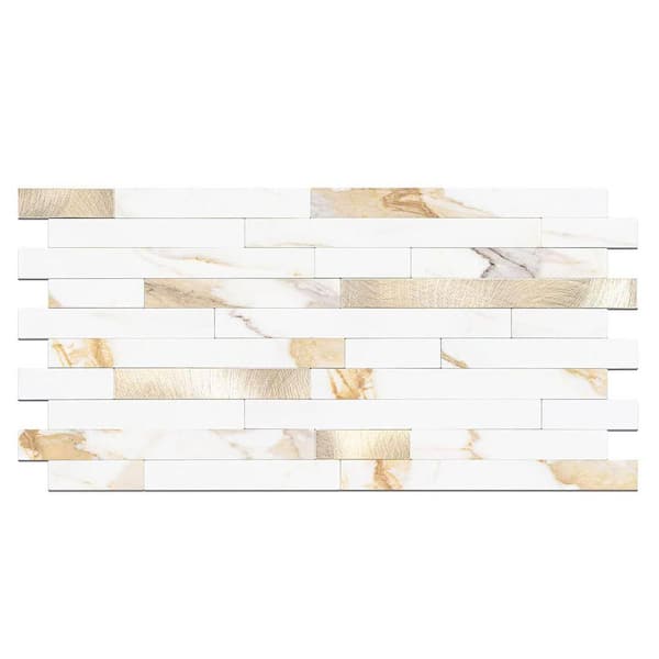 Calacatta Gold 12 in. x 5.8 in. Vinyl Peel and Stick Backsplash 20-Pack