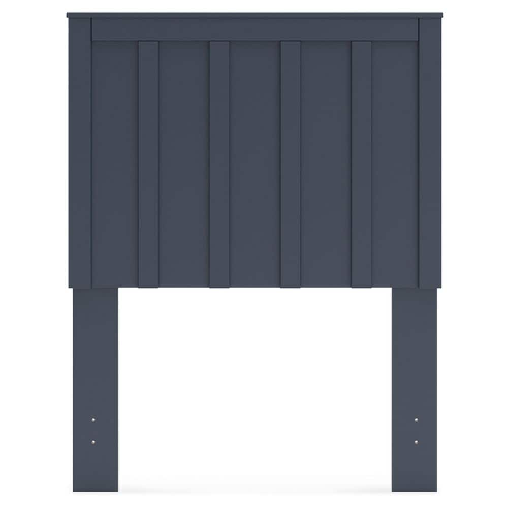 Navy Blue Wood Twin Panel Headboard