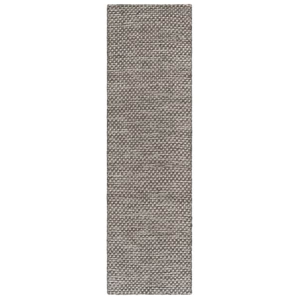 Vermont 2 ft. x 8 ft. Gray/Ivory Pebble Weave Washable Runner Rug