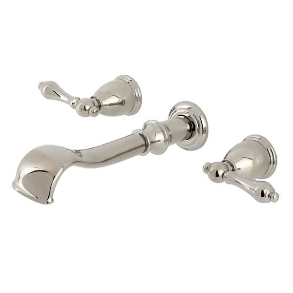 2-Handle Wall Mount Roman Tub Faucet in Polished Nickel (Valve Included)