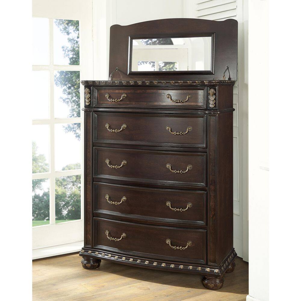 Monte Carlo Rich Cocoa 5-Drawer Lift Top Chest