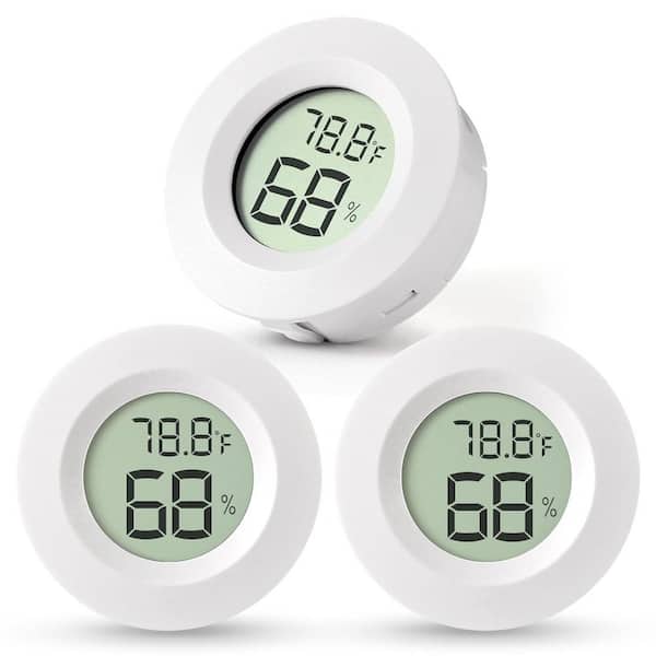 Mini Hygrometer Thermometer Digital Wireless Indoor Outdoor Humidity Temperature Meter Gauge 3 Pack White