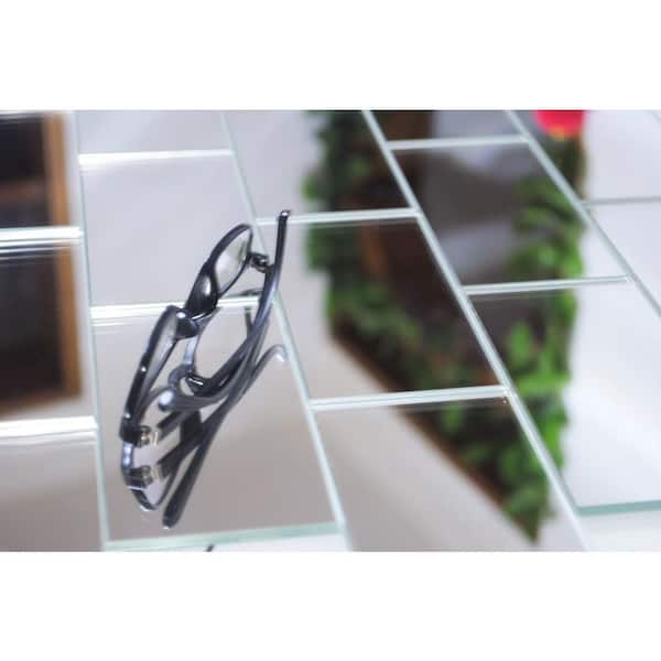 Reflections Silver 3 in. x 6 in. Glass Mirror Peel and Stick Subway Tile (11 Sq. Ft./Case)