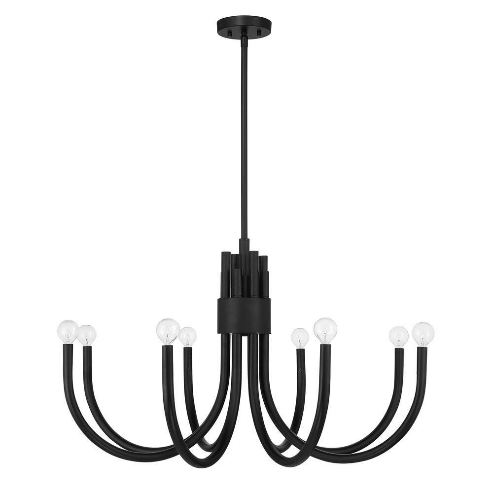 Sorrento Matte Black 8-Light Adjustable Chandelier