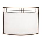39 in. L Roman Bronze Arts and Crafts Curved Fireplace Screen