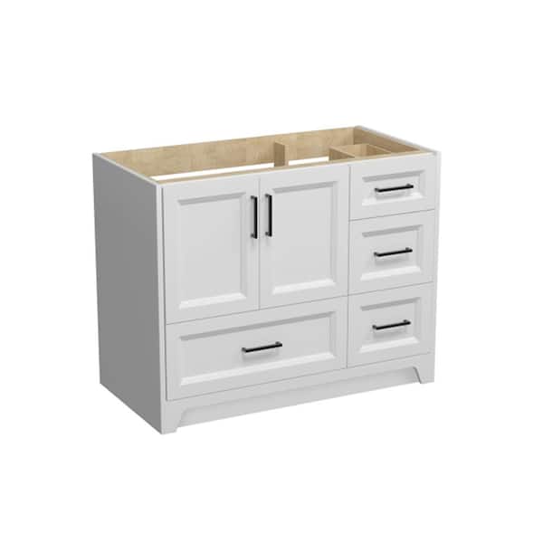 Adrinfly Modern Bathroom Storage 42 in. W x 21.5 in. D x 33.5 in. H Bath Vanity Cabinet without Top in White