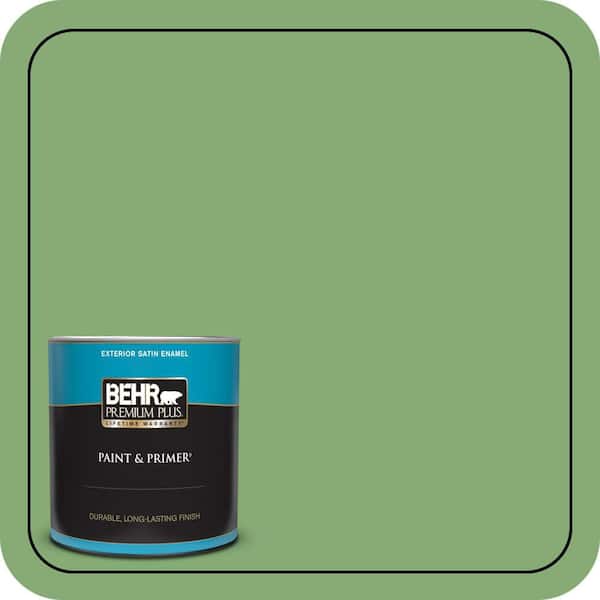BEHR PREMIUM PLUS 1 qt. #440D-5 Pesto Satin Enamel Exterior Paint & Primer