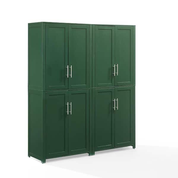 CROSLEY FURNITURE Savannah Hunter Green Wood 56 in. Pantry Cabinet