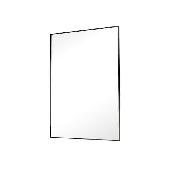 HOMLUX 20 in.x 28 in. Rectangular Black Framed Wall-Mounted Bathroom Vanity Mirror