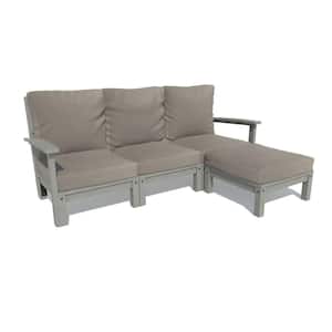 Bespoke Deep Seating 2-Piece Plastic Outdoor Couch and Ottoman with Cushions