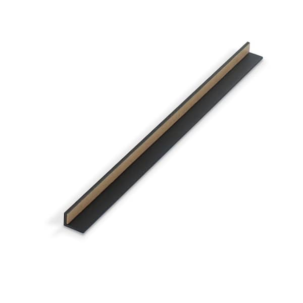 Outwater 5/16 in. D x 7/16 in. W x 48 in. L Black Styrene Plastic 90° Uneven Leg Angle Moulding with Adhesive (3-Pack)