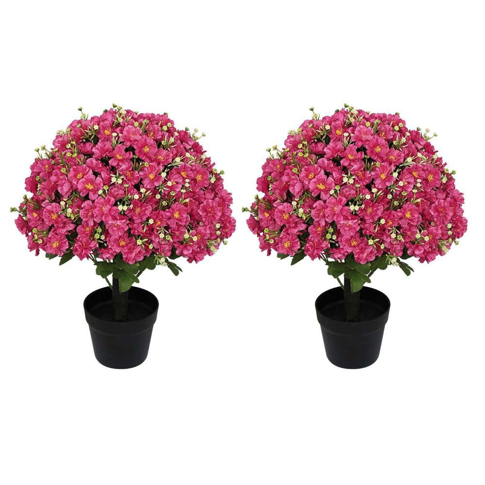24 in. Rose Red Faux Flower Artificial Snow Lotus UV Resistant