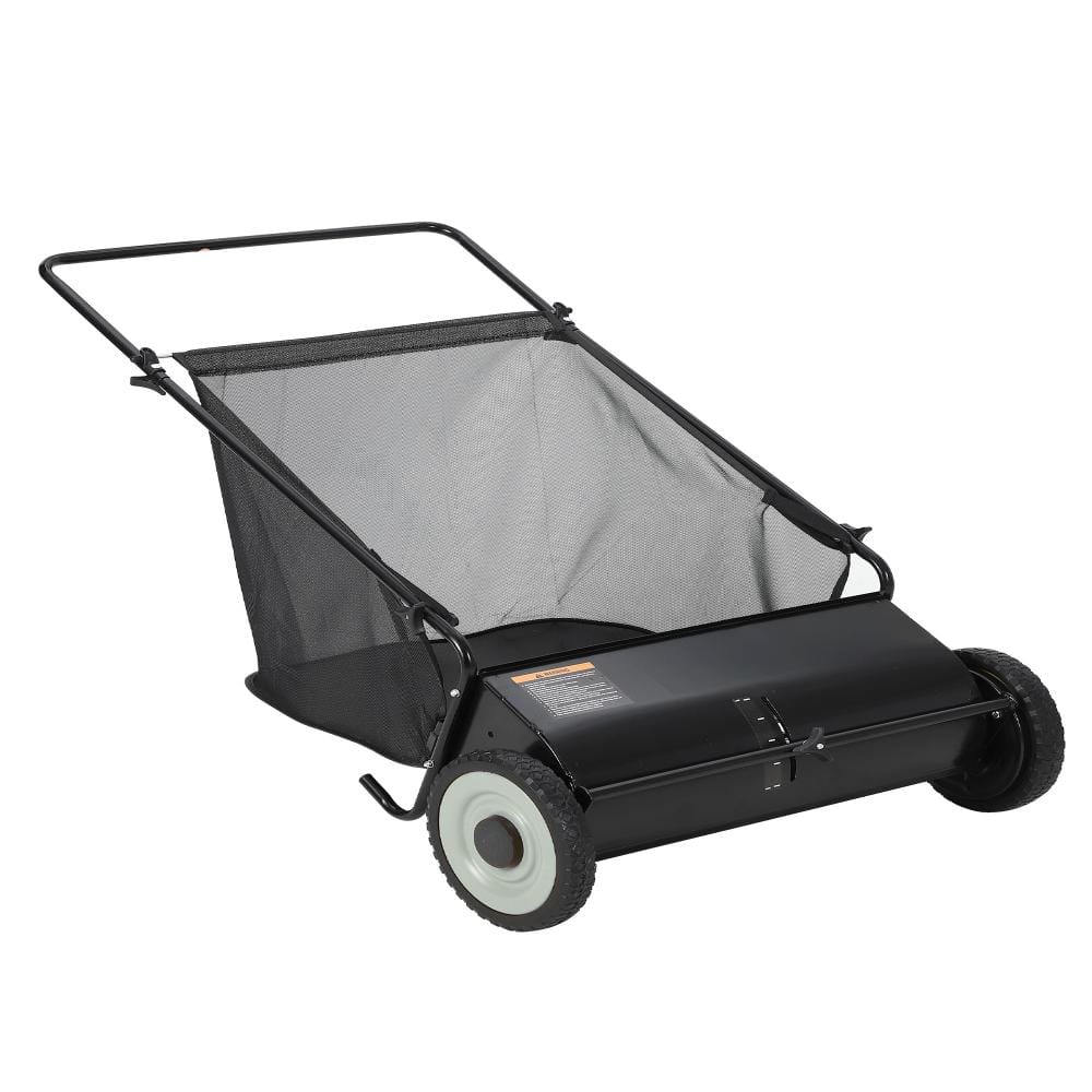 26-Inch Push Lawn Sweeper – 7 Cu.Ft Large Collection Bag, 4 Reinforced Spinning Brushes, Adjustable Height price history on PriceWatchPro
