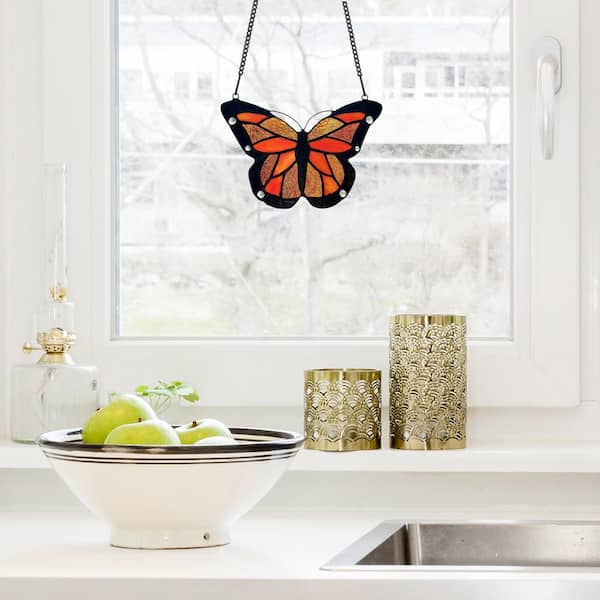 Country ceramic flowerpot holder with butterfly