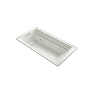 Archer 72 in. Rectangular Drop-in Whirlpool Bathtub with Reversible Drain and Heater in Dune