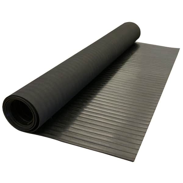 Wat Graden Celsius transmissie Rubber-Cal Corrugated Wide Rib 3 ft. x 20 ft. Black Rubber Flooring (60 sq.  ft.) 03_167_W_WR_20 - The Home Depot