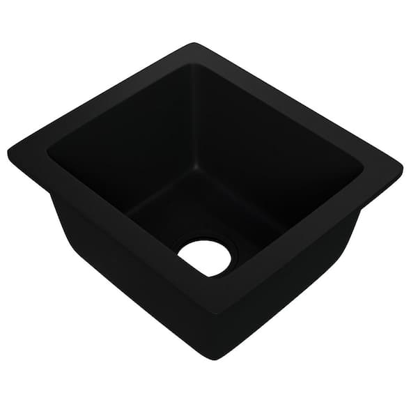 BAJA Absolute Black Granite Composite 18 in. Undermount Bar Sink