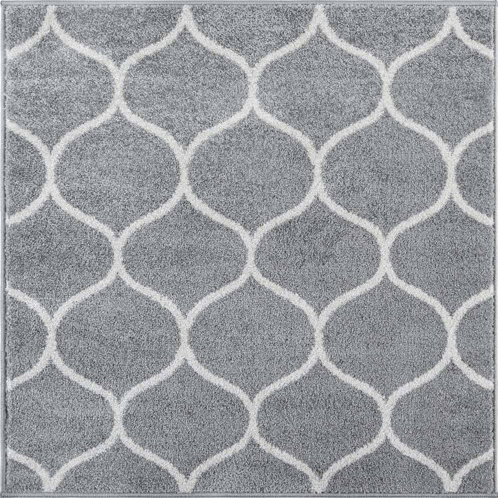 Trellis Frieze Rounded Light Gray 6 ft. x 6 ft. Area Rug price history on PriceWatchPro