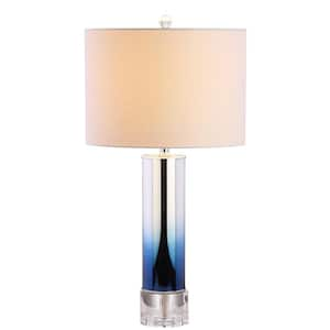 Edward 27 in. Blue Glass/Crystal LED Table Lamp