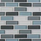 Malibu Breeze Blue 9.75 in. x 11.875 in. Interlocking Glossy Glass Mosaic Tile (0.804 sq. ft./Each)