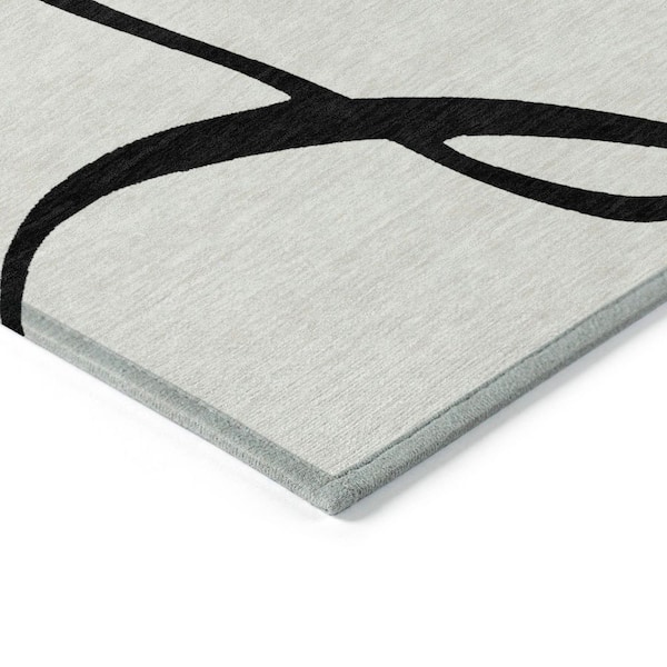 Chantille Machine Washable Indoor/Outdoor Abstract ACN999 White 9 ft. x 12 ft. Area Rug