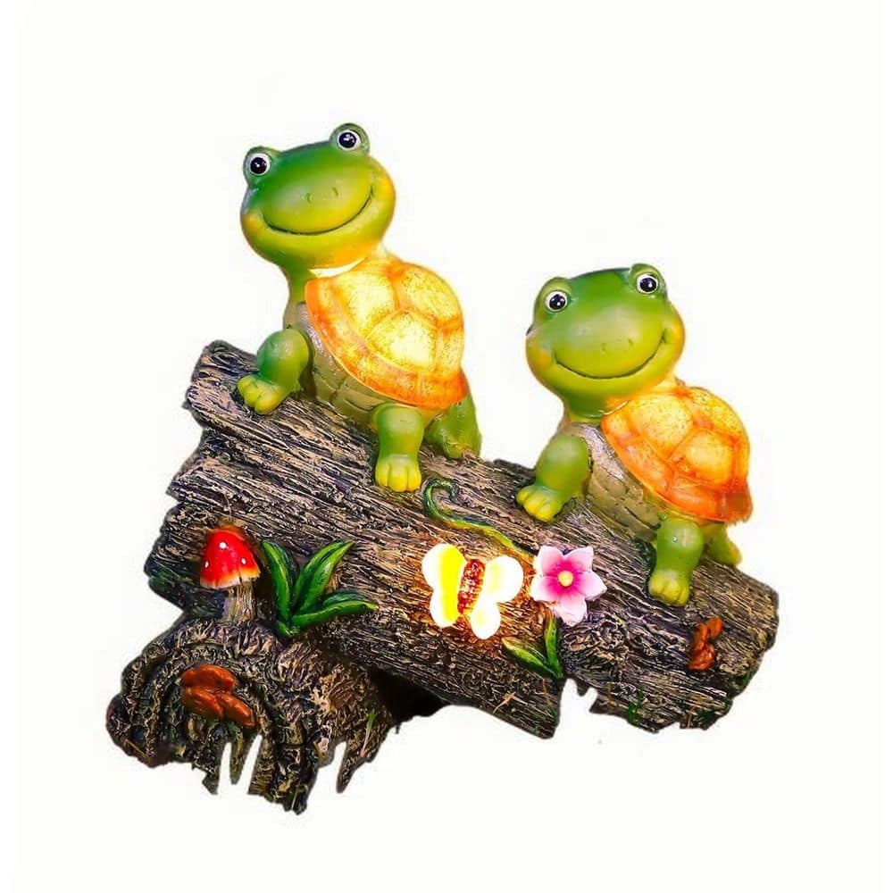 Garden Turtle Figurines Outdoor Decorations, Solar Powered Sweet Frog Face Turtles Resin Statue with 4-LED Lights price history on PriceWatchPro