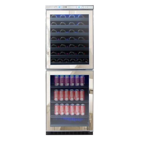 Vinotemp 23.5 in. 54-Bottle Mirrored Touch Screen Wine and Beverage Cooler