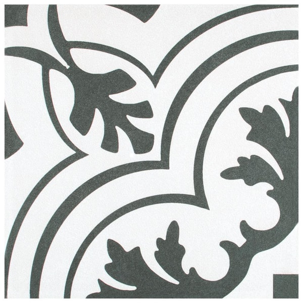 Merola Tile Take Home Tile Sample - Twenties Vintage Encaustic Ceramic Floor and Wall Tile - 7-3/4 in. x 7-3/4 in.
