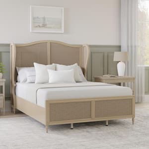 Sausalito Medium Taupe Queen Headboard and Footboard Bed with Frame