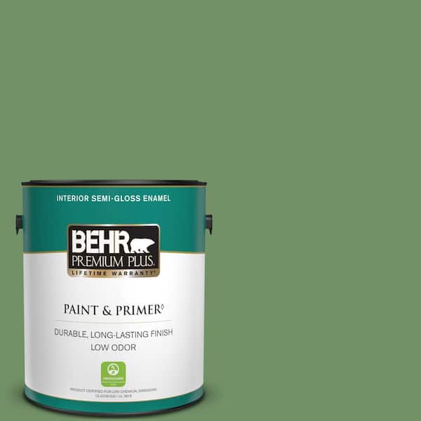 BEHR PREMIUM PLUS 1 gal. #M400-6 Mixed Veggies Semi-Gloss Enamel Low Odor Interior Paint & Primer