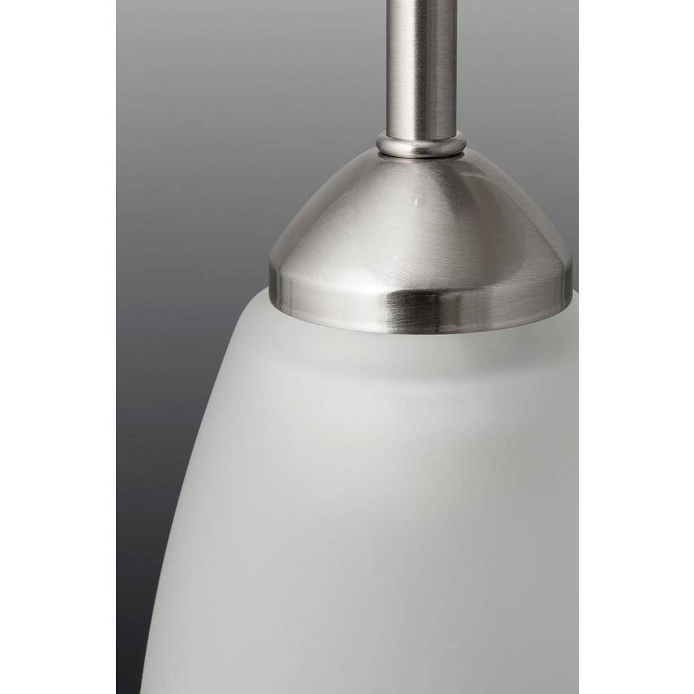 Elegant Nickel and Crystal 3-Light Chandelier with Etched Glass Shades