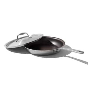 10 in. 5 Ply Stainless Steel Clad Base Professional Grade Nonstick Induction Compatible Frying Pan in Graphite with Lid