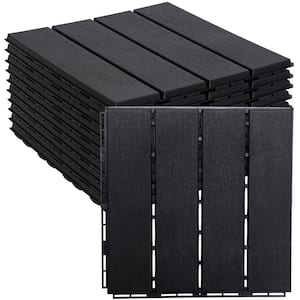 12 in. x 12 in. Plastic Interlocking Deck Tiles, Patio Deck Tiles for Patio, Balcony, Poolside, and More (9-Pack)