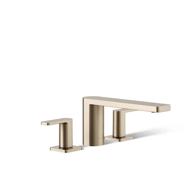 Parallel Deck-Mount Bath Faucet in Vibrant Brushed Bronze