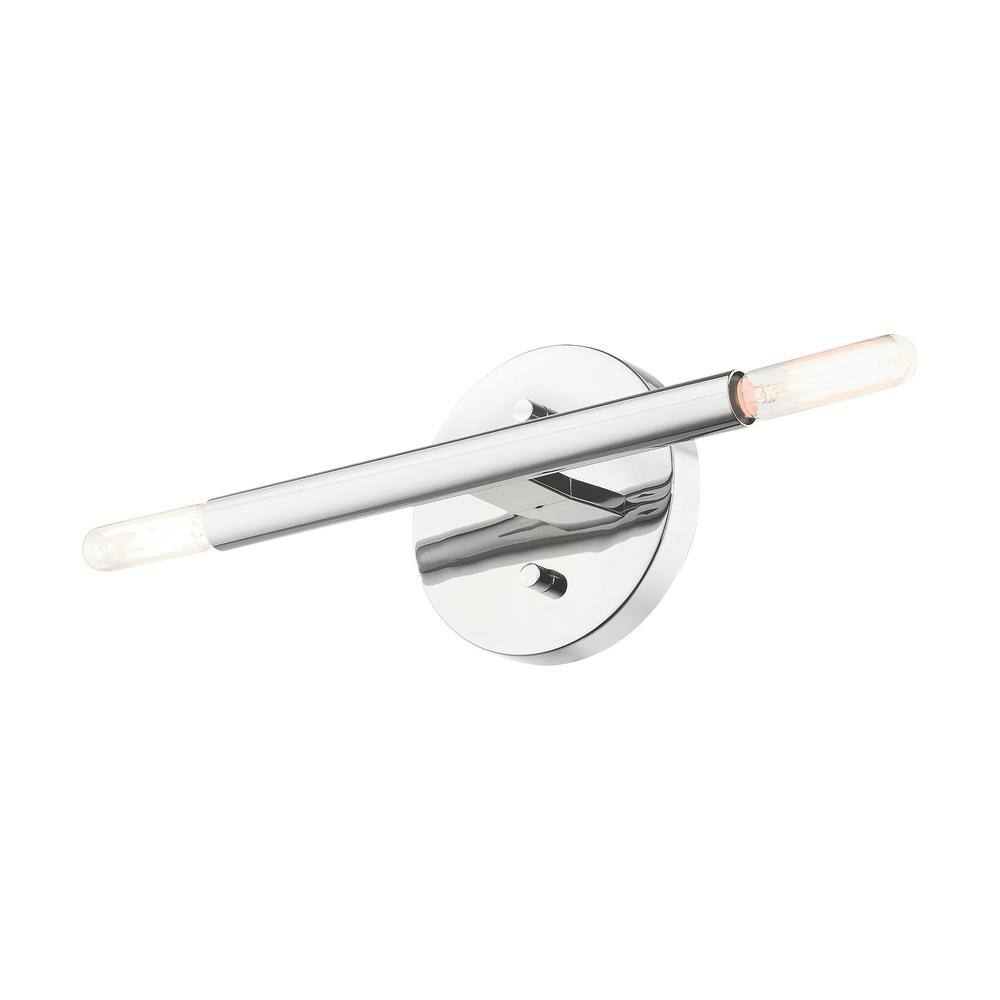 Copenhagen Mid-Century Modern 2-Light Polished Chrome Sconce